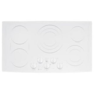GE Profile CleanDesign 36 in. Smooth Surface Radiant Electric Cooktop in White with 5 Elements PP962TMWW