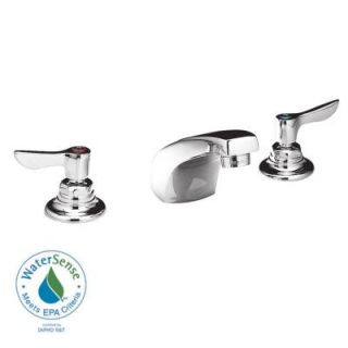 American Standard Monterrey 8 in. Widespread 2 Handle Low Arc Bathroom Faucet in Polished Chrome with Grid Drain 6502.140.002