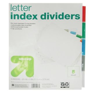 up & up®   5 tab Paper Index Divider