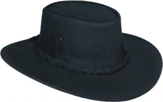 Minnetonka Fold Up Hat   Black Leather