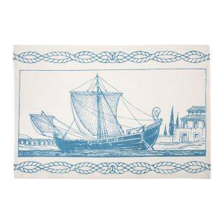 Roman Ship Tea Towel by Thomas Paul