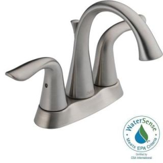 Delta Lahara 4 in. Centerset 2 Handle High Arc Bathroom Faucet in Chrome with Pop Up 2538 TP DST
