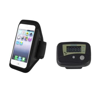INSTEN Pedometer/ Black Armband Phone Case Cover for Apple iPhone 5